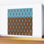 Geometric Two-Tone Geo Chain Pattern in Sky Blue and Chestnut Brown Wall Mural Gallery Image 2