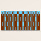 Geometric Two-Tone Geo Chain Pattern in Sky Blue and Chestnut Brown Desk Mat Gallery Image 3
