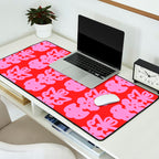 Willoughby Cottage Bold Preppy Pink and Red Traditional Contemporary Pattern Desk Mat Gallery Image 2