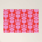 Willoughby Cottage Bold Preppy Pink and Red Traditional Contemporary Pattern Welcome Mat Gallery Image 1