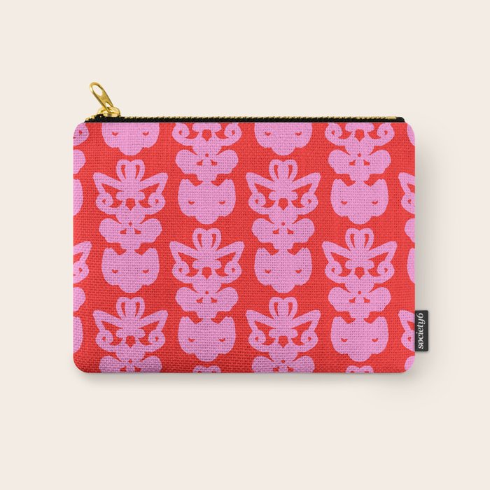 Willoughby Cottage Bold Preppy Pink and Red Traditional Contemporary Pattern Carry All Pouch Gallery Image 1