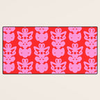 Willoughby Cottage Bold Preppy Pink and Red Traditional Contemporary Pattern Desk Mat Gallery Image 3