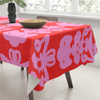 Willoughby Cottage Bold Preppy Pink and Red Traditional Contemporary Pattern Tablecloth Gallery Image 3