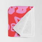 Willoughby Cottage Bold Preppy Pink and Red Traditional Contemporary Pattern Throw Blanket Gallery Image 3