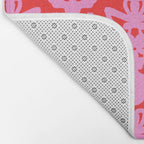 Willoughby Cottage Bold Preppy Pink and Red Traditional Contemporary Pattern Bath Mat Gallery Image 2