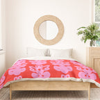 Willoughby Cottage Bold Preppy Pink and Red Traditional Contemporary Pattern Duvet Cover Gallery Image 3