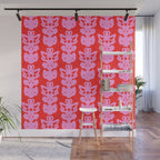 Willoughby Cottage Bold Preppy Pink and Red Traditional Contemporary Pattern Wall Mural Gallery Image 1
