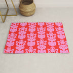 Willoughby Cottage Bold Preppy Pink and Red Traditional Contemporary Pattern Rug Gallery Image 1
