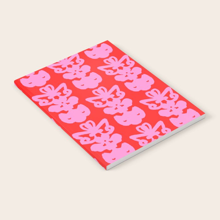 Willoughby Cottage Bold Preppy Pink and Red Traditional Contemporary Pattern Notebook Gallery Image 2