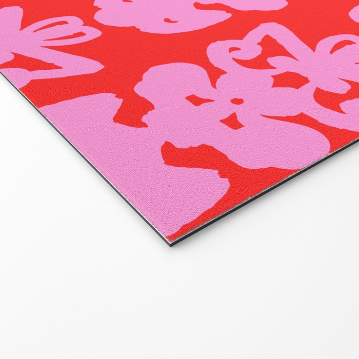 Willoughby Cottage Bold Preppy Pink and Red Traditional Contemporary Pattern Welcome Mat Gallery Image 2