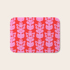 Willoughby Cottage Bold Preppy Pink and Red Traditional Contemporary Pattern Bath Mat Gallery Image 1