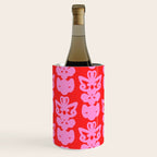 Willoughby Cottage Bold Preppy Pink and Red Traditional Contemporary Pattern Wine Chiller Gallery Image 1