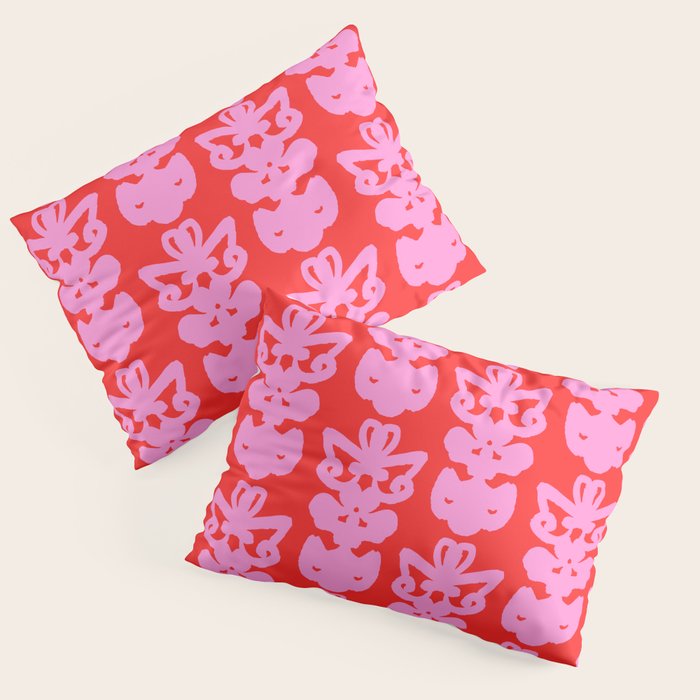 Willoughby Cottage Bold Preppy Pink and Red Traditional Contemporary Pattern Pillow Sham Gallery Image 3