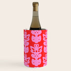 Willoughby Cottage Bold Preppy Pink and Red Traditional Contemporary Pattern Wine Chiller Gallery Image 3