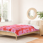 Willoughby Cottage Bold Preppy Pink and Red Traditional Contemporary Pattern Duvet Cover Gallery Image 2