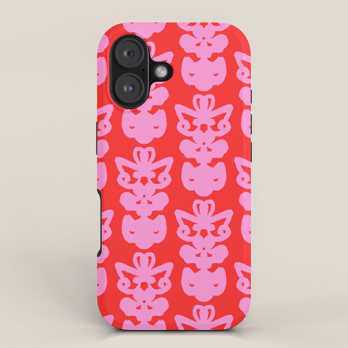 Willoughby Cottage Bold Preppy Pink and Red Traditional Contemporary Pattern iPhone Case Gallery Image 1
