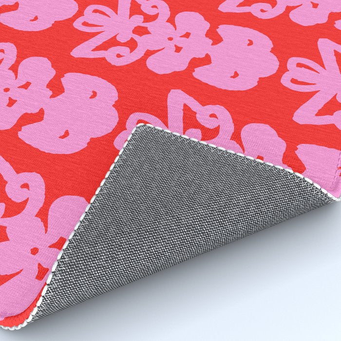 Willoughby Cottage Bold Preppy Pink and Red Traditional Contemporary Pattern Rug Gallery Image 4