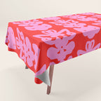 Willoughby Cottage Bold Preppy Pink and Red Traditional Contemporary Pattern Tablecloth Gallery Image 1