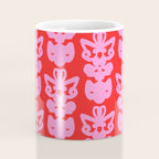 Willoughby Cottage Bold Preppy Pink and Red Traditional Contemporary Pattern Coffee Mug Gallery Image 4