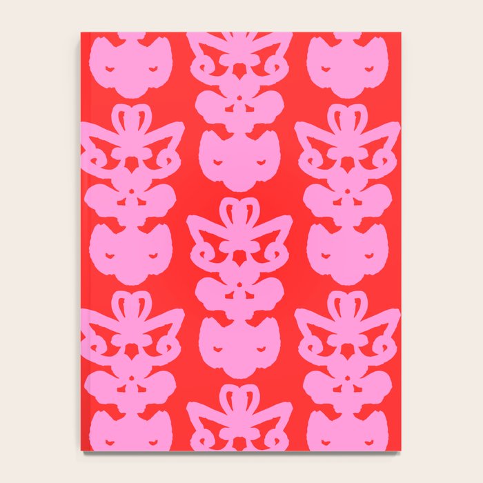 Willoughby Cottage Bold Preppy Pink and Red Traditional Contemporary Pattern Notebook Gallery Image 4