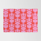 Willoughby Cottage Bold Preppy Pink and Red Traditional Contemporary Pattern Rug Gallery Image 2