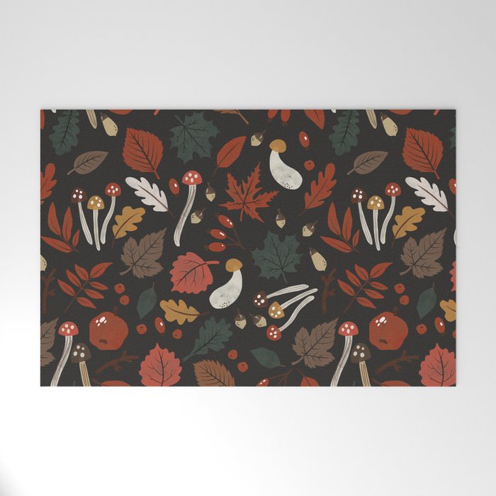 Dark autumnal mushrooms II Welcome Mat Gallery Image 1