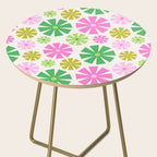 Retro Pinwheel Snowflakes - Green & Pink Side Table Gallery Image 2