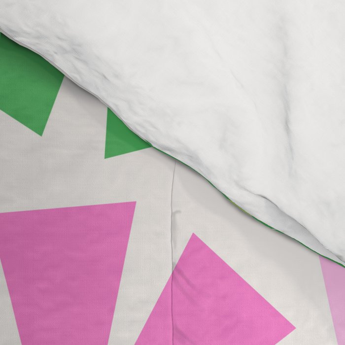 Retro Pinwheel Snowflakes - Green & Pink Comforter Gallery Image 4