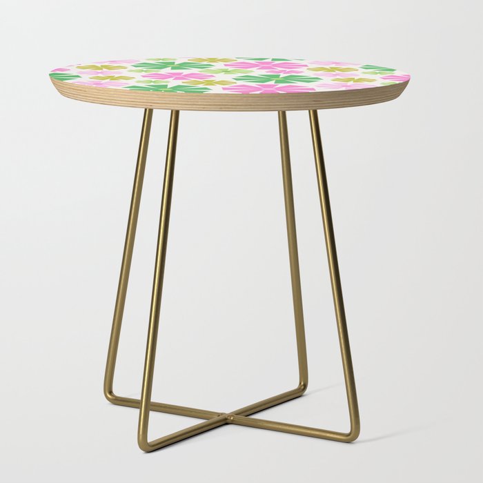 Retro Pinwheel Snowflakes - Green & Pink Side Table Gallery Image 1