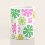 Retro Pinwheel Snowflakes - Green & Pink Coffee Mug Gallery Image 4