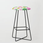 Retro Pinwheel Snowflakes - Green & Pink Stool Gallery Image 1