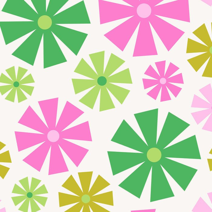 Retro Pinwheel Snowflakes - Green & Pink Coffee Mug Gallery Image 2