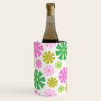 Retro Pinwheel Snowflakes - Green & Pink Wine Chiller Gallery Image 2