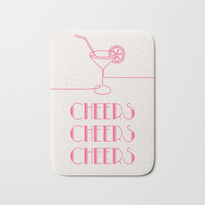 Cheers Cocktail (Pink) Bath Mat Gallery Image 1