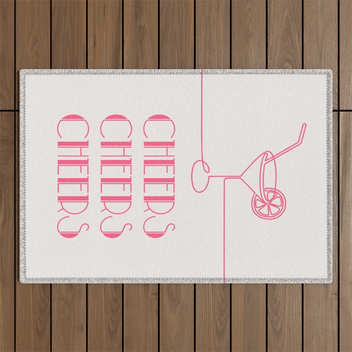 Cheers Cocktail (Pink) Outdoor Rug Gallery Image 1
