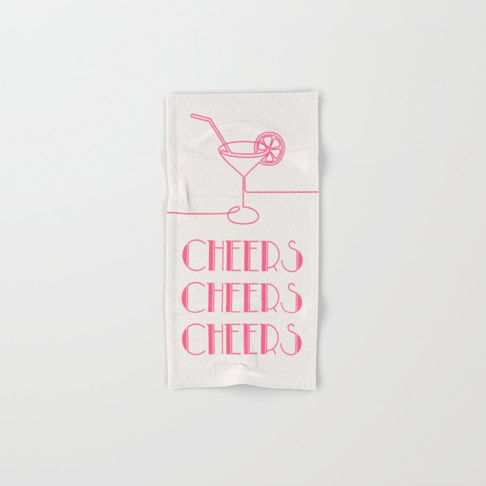 Cheers Cocktail (Pink) Bath Towel Gallery Image 1