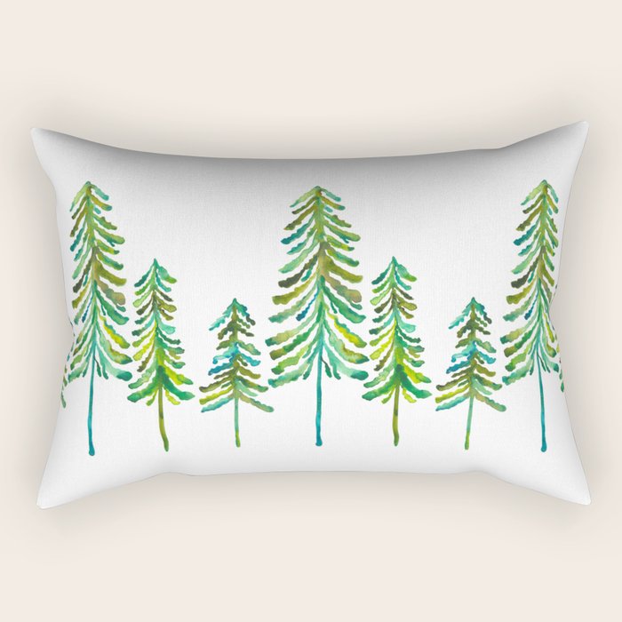 Pine Trees - Green Palette Rectangular Pillow Gallery Image 1