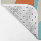 Mid Century Modern Retro Groove Modernist Abstract Pattern in Orange Blue Beige Bath Mat Gallery Image 2