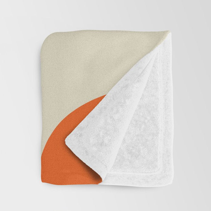 Mid Century Modern Retro Groove Modernist Abstract Pattern in Orange Blue Beige Throw Blanket Gallery Image 3