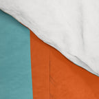 Mid Century Modern Retro Groove Modernist Abstract Pattern in Orange Blue Beige Comforter Gallery Image 4