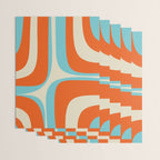 Mid Century Modern Retro Groove Modernist Abstract Pattern in Orange Blue Beige Wrapping Paper Gallery Image 3
