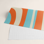 Mid Century Modern Retro Groove Modernist Abstract Pattern in Orange Blue Beige Wrapping Paper Gallery Image 2