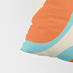 Mid Century Modern Retro Groove Modernist Abstract Pattern in Orange Blue Beige Pillow Sham Gallery Image 4
