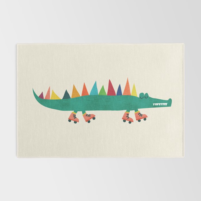 Crocodile on Roller Skates Rug Gallery Image 2