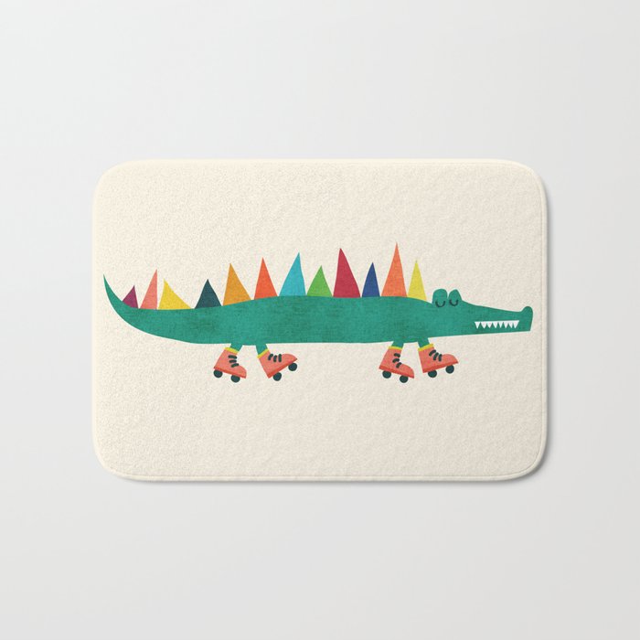 Crocodile on Roller Skates Bath Mat Gallery Image 1