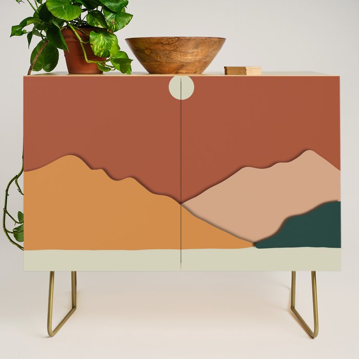 minimal mountain lake side  Credenza Gallery Image 1