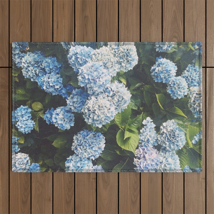 Blue Hydrangea Outdoor Rug Gallery Image 1