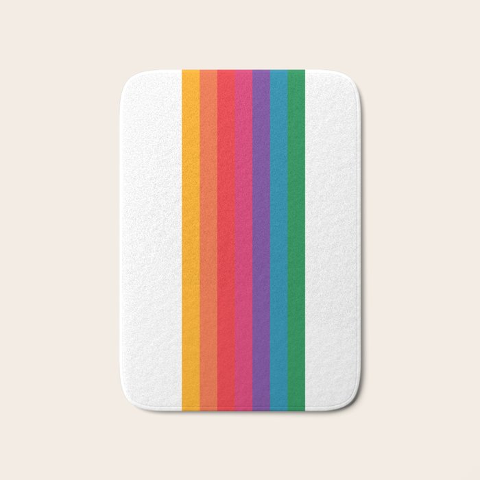 Retro Bright Rainbow - Straight Bath Mat Gallery Image 1