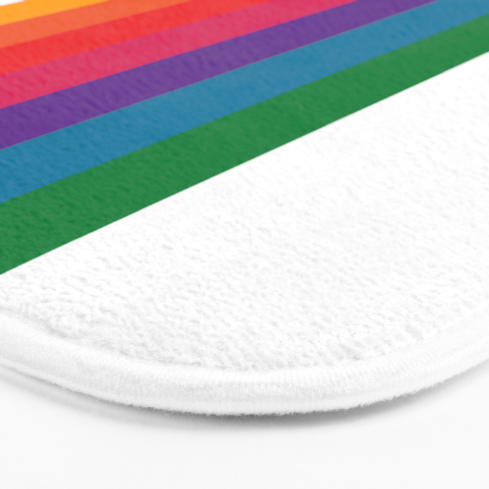 Retro Bright Rainbow - Straight Bath Mat Gallery Image 3