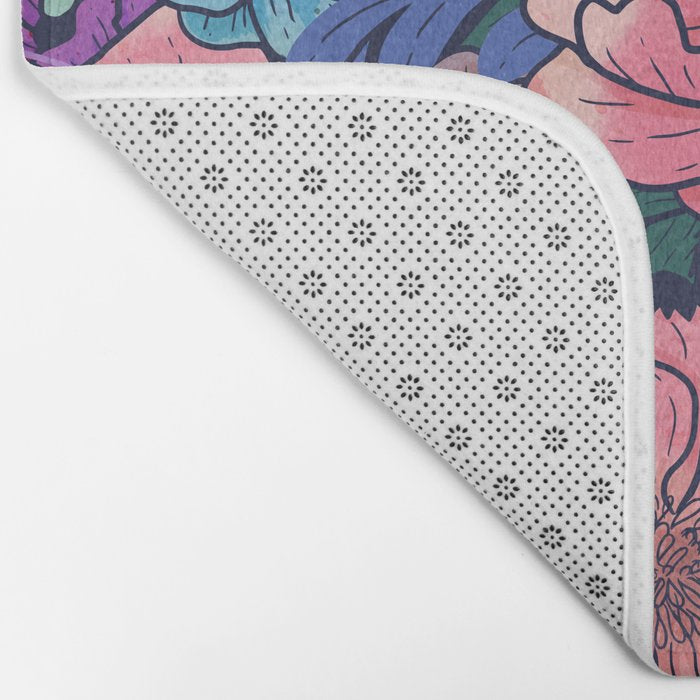 Wild Flowers (on Blue) Bath Mat Gallery Image 2